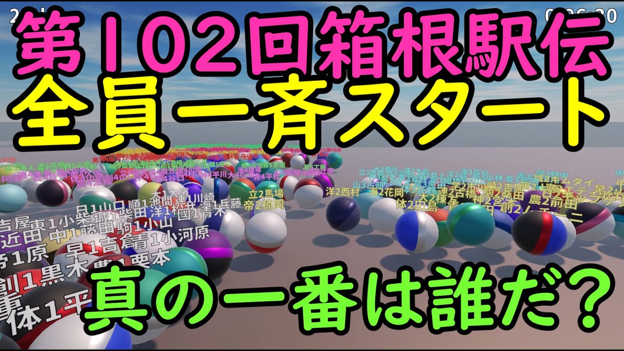 【箱根駅伝CG】全員一斉スタート・第102回箱根駅伝(2026)