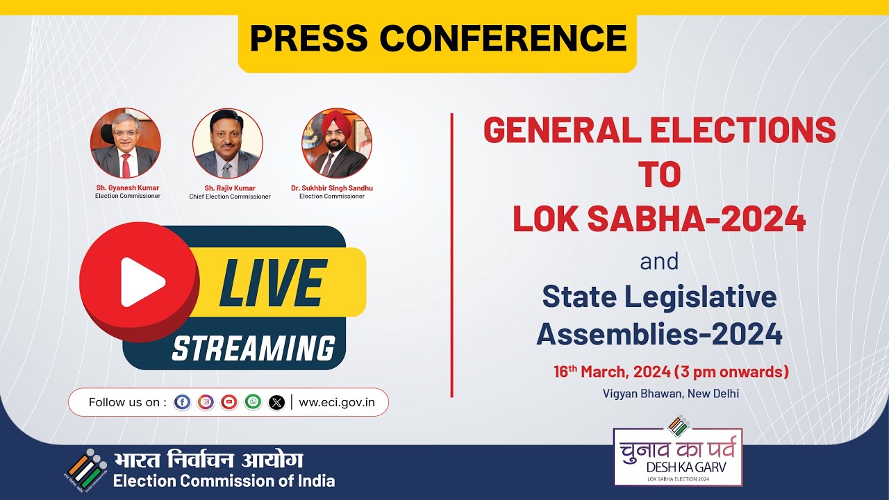 LIVE :- GENERAL ELECTIONS TO LOK SABHA-2024 and State Legislative Assemblies-2024