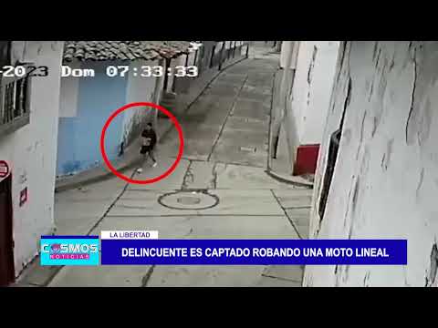 Delincuente es captado robando una moto lineal
