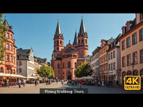 Mainz Germany Walking Tour 4K HDR | Perle am Rhein & Altstadt