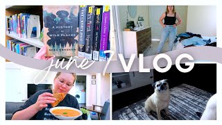 JUNE 7 VLOG | huge library haul, trying on old navy clothes i bought + tomato soup & grilled cheese