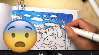 How I cover my disastrous alcohol marker blendings and tips to colour puffy clouds