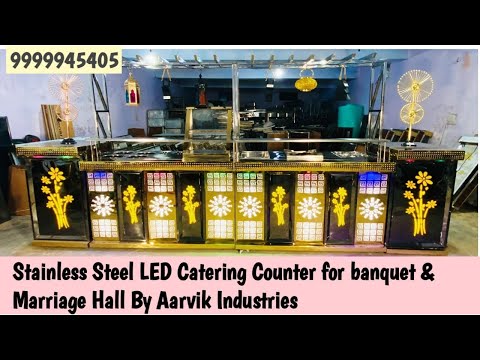 Stainless steel led catering counter (black )