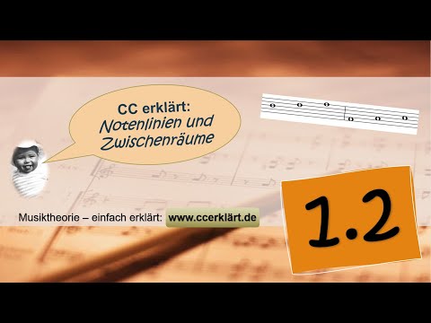 Musiktheorie einfach erklärt 1.02 NEU! Notenlinien und Zwischenräume     www.ccerklärt.de