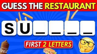 Can You Guess the Fast Food Restaurant By First 2 Letters? ✅🍕 | Easy, Medium, Hard, Impossible
