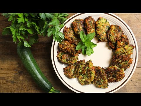 How to make Halloumi and Zucchini Fritters - ASMR video recipe