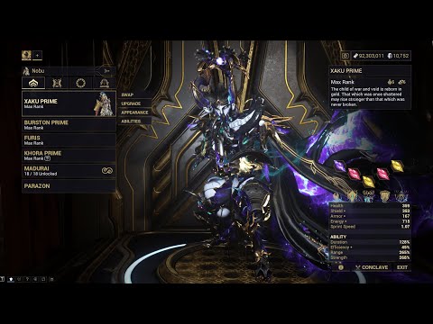 Warframe Maximum Investment - Xaku Prime (Level Cap Run/Level 9999) | Isleweaver