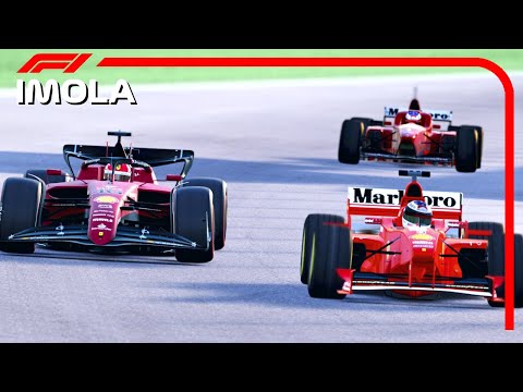 Ferrari F1 2022 vs Ferrari F1 1996 97 98 at Imola Circuit