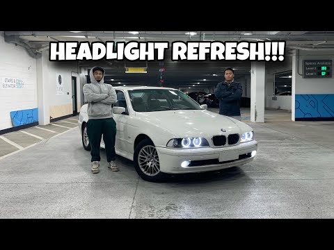 Modernizing My E39 Headlights (DIY HALO + LENS INSTALL)