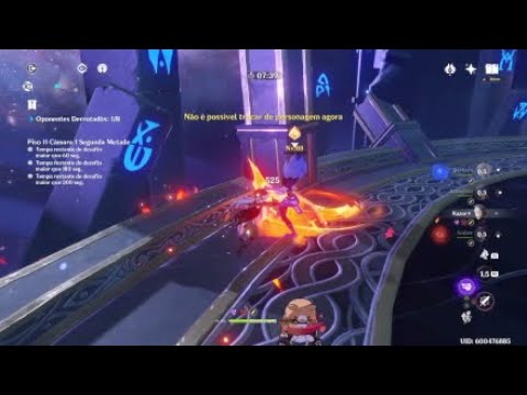 Genshin Impact - Abismo do Espiral - Piso 11 Câmara 1 (3 star) - Equipe 2 sofreu nessa