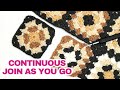 How to Crochet the Continuous Join As You Go CJAYG joining granny squares made EASY!