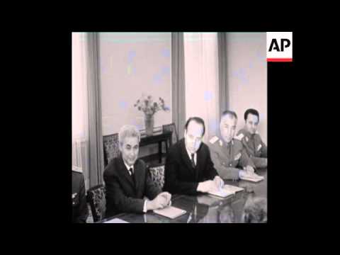 UPITN 29 4 73 CEAUCESCU HOSTS RUSSIAN DELEGATION HEADED BY GRECHKO