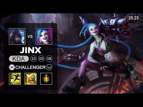 Jinx vs Aphelios ADC - KR Challenger - Patch 25.23 Season 15