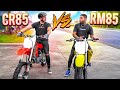 85CC DIRTBIKE BATTLE WHICH BIKE IS BETTER CR85 VS RM85 BRAAP VLOGS