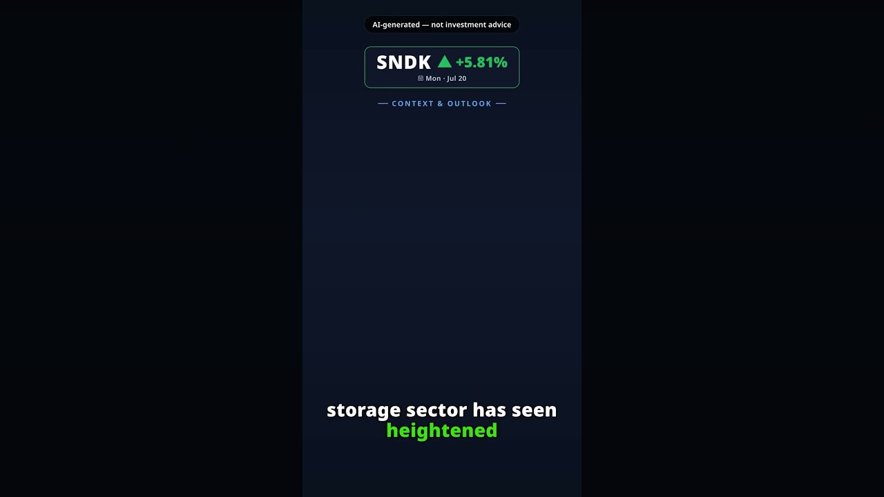 Why Is Sandisk Stock Leaping Today? SNDK +5.81% (Jul 20) — Memory Sector Momentum