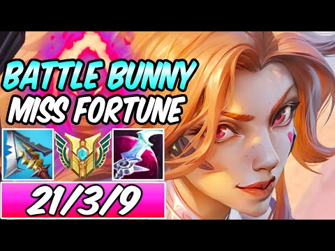 S+ BATTLE BUNNY MISS FORTUNE ADC FULL LETHALITY DARK HARVEST | New Build & Runes | League of Legends