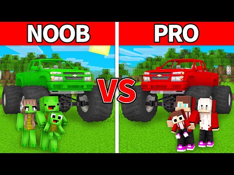 EPIC Monster Truck Showdown: NOOB vs PRO in Minecraft!