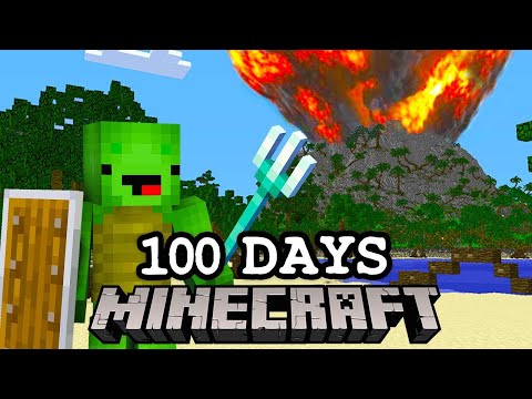 100 Days on a Volcanic Island in Minecraft