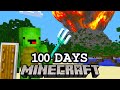 100 Days on a Volcanic Island in Minecraft