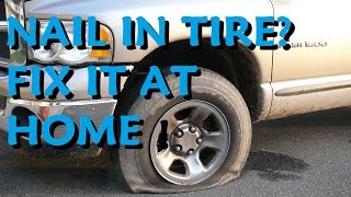 Fix a Flat Punctured tire at HOME with a tire Plug