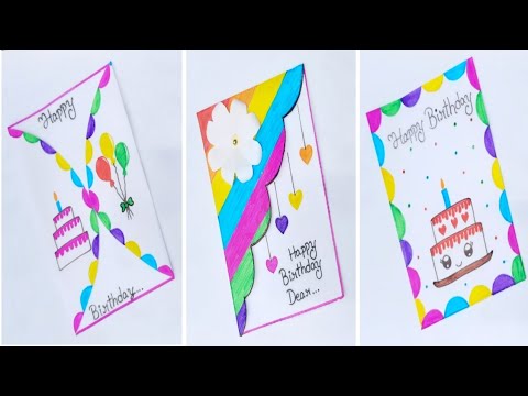 💗3 Beautiful Birthday Cards💗//Easy card making//Handmade greeting cards//