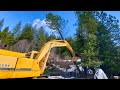 Clearing Trees For The Garden | Big Excavator Manual Thumb