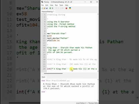 38 Formatting String In Python Part 5 Python Tutorial Praveen Kumar