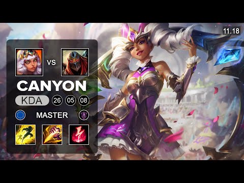 DK Canyon Qiyana Jungle vs Zed - EUW Master - Season 11 Patch 11.19