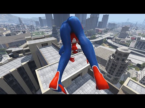 GTA 5 Spiderman Jumping Off Highest Buildings (Ragdolls/Euphoria Physics) #8