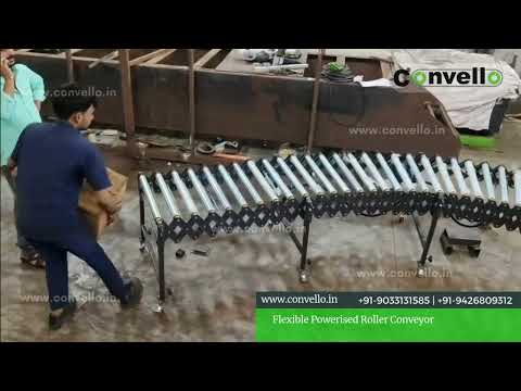 Powered Flexible Roller Conveyor | High-Performance Material Handling Solution for  Industries