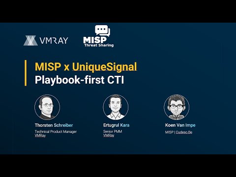 Playbook-first CTI with MISP x VMRay UniqueSignal Feed