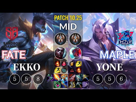 SB FATE Ekko vs LNG Maple Yone Mid - KR Patch 10.25