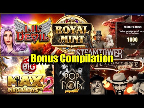 Thumbnail for video: Bonus Compilation, Lil Devil Heartstopper, Royal Mint Enhanced, Tombstone No Mercy + BIG WINS!!