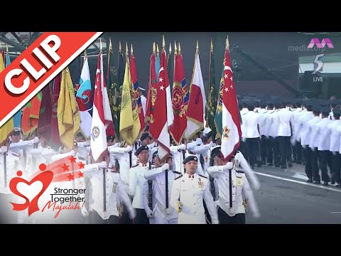 Guard of Honour, Colours march past and Combined Band performance | National Day Parade 2022