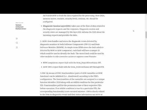 AUTOSAR Vehicle Diagnostics