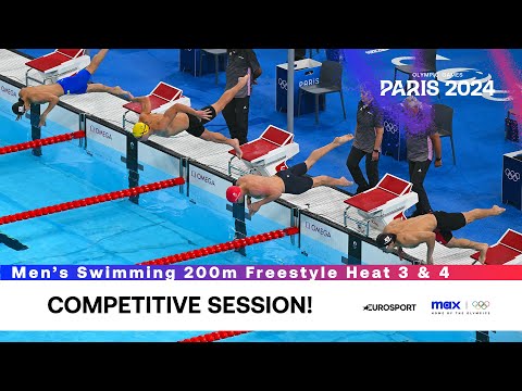 GREAT SWIM 🏊 | Swimming 200m Freestyle Men's Heat 3 & 4 Highlights | Paris Olympics 2024 #Paris2024