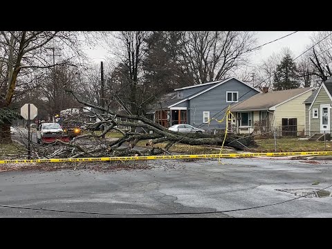 Wreckage from the ice storm on the westside of Michigan