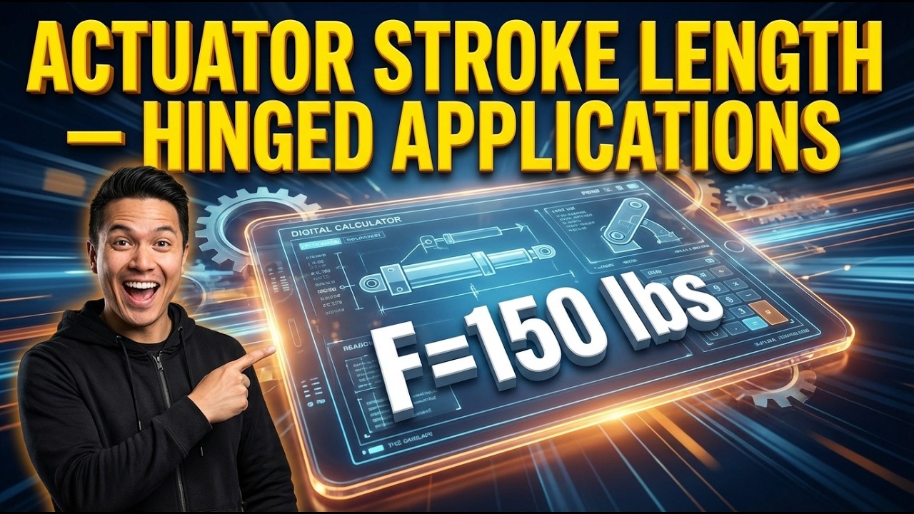Actuator Stroke Length Interactive Calculator — Hinged Applications