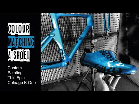 Bike Frame Painting! This epic Colnago K One is colour matched the riders shoe!