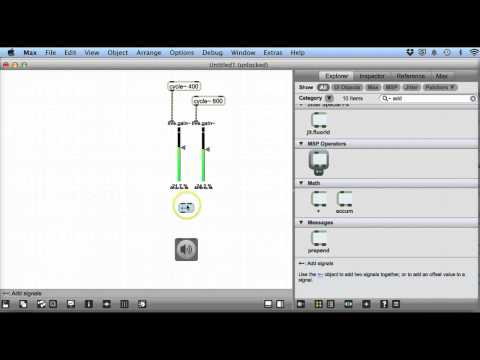 Max MSP V6 Tutorial 8 - Mixing signals together