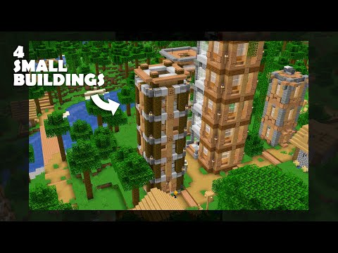KyleKraft - Minecraft: Village SMALL Buildings | Jungle Village City! [Transformation] #shorts #minecraft