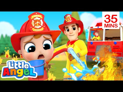 Firefighters To The Rescue + More | Little Angel Kids Songs & Nursery Rhymes