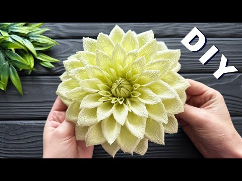Amazing! Easy How to Make Dahlia Crepe Paper Flower DIY decoration Ideas