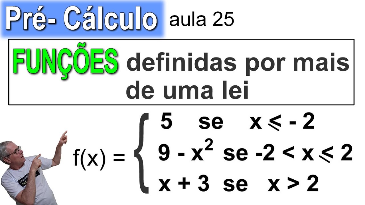 GRINGS 👉 PRÉ-CÁLCULO - FUNÇÕES DEFINIDAS POR MAIS DE UMA SENTENÇA (LEI ) ( aula 25 )@OmatematicoGrings