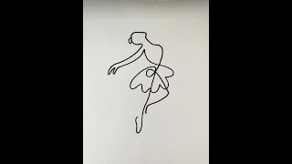 One line drawing Women Ballerina