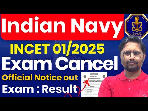 Indian Navy Incet 01/2025 Exam Cancel #Indiannavy Indian Navy Tradesman Mate Exam Result 2025