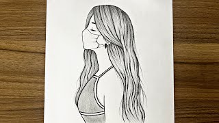 How to draw a girl with face mask easy  Easy drawi