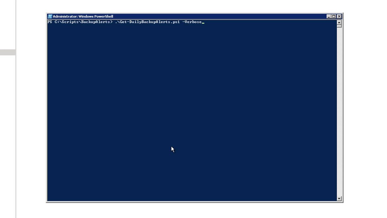 Exchange Server Daily Backup Alerts Script