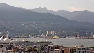 LIVE Silver Nova's Beautiful Sailaway at Sunset - Luxury Cruise Ship Departure & Sunset in Vancouver
