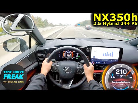 2024 Lexus NX 350h AWD 244 PS Top Speed POV Autobahn Drive with Fuel Consumption
